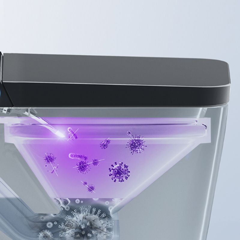 Modern Floor Mount Flush Toilet Heated Seat Included Toilet Bowl for Washroom