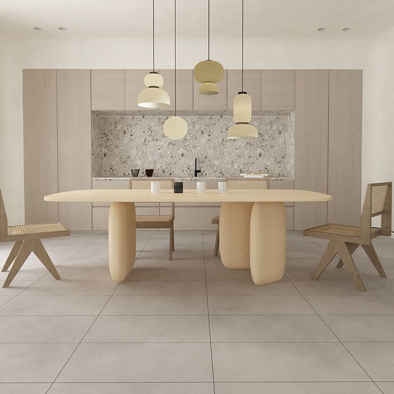 Contemporary Rectangle Dinner Table Dining Room Solid Wood Dining Table