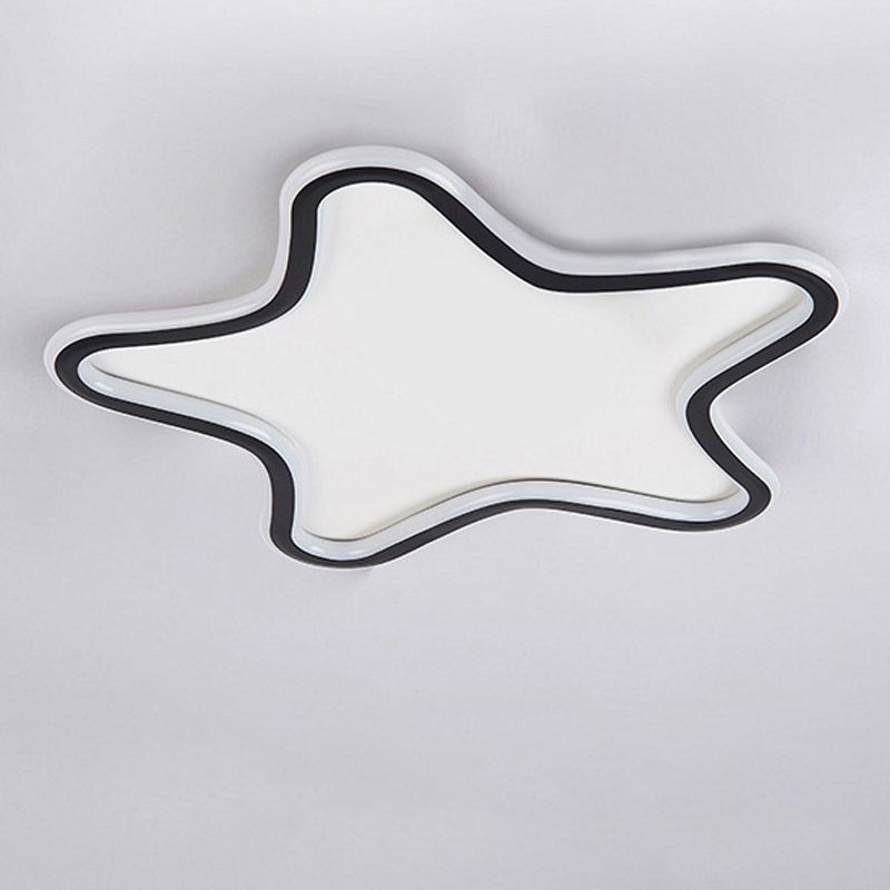 Plafonnier encastré en forme d'étoile en métal, style moderne, éclairage encastré à 1 lumière en noir