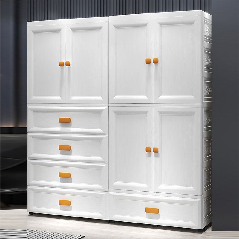 Modern Plastic Storage Cabinet for Bedroom Matte Finish Cabinet with Hinged Door