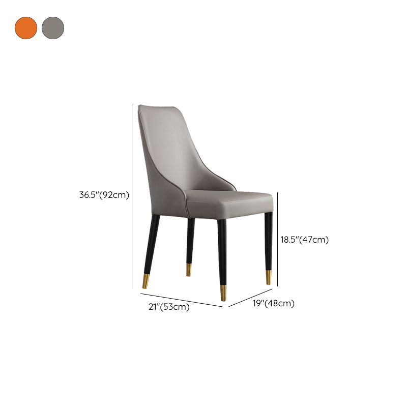 Glam Style Parsons Side Chair Leather Dining Chair for Dining Room
