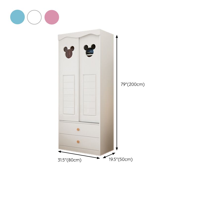 Contemporary Matte Kid's Wardrobe High Gloss Wooden Coat Locker