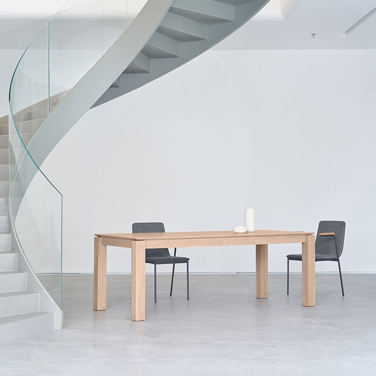 Rectangle Pine Wood Dining Table Industrial Kitchen Table with 4 Legs