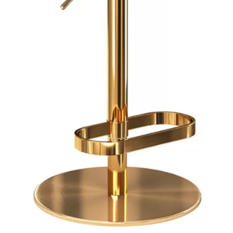 Glam Liftable Bar Stool Round Seat Counter Bar Stool with Metal Legs