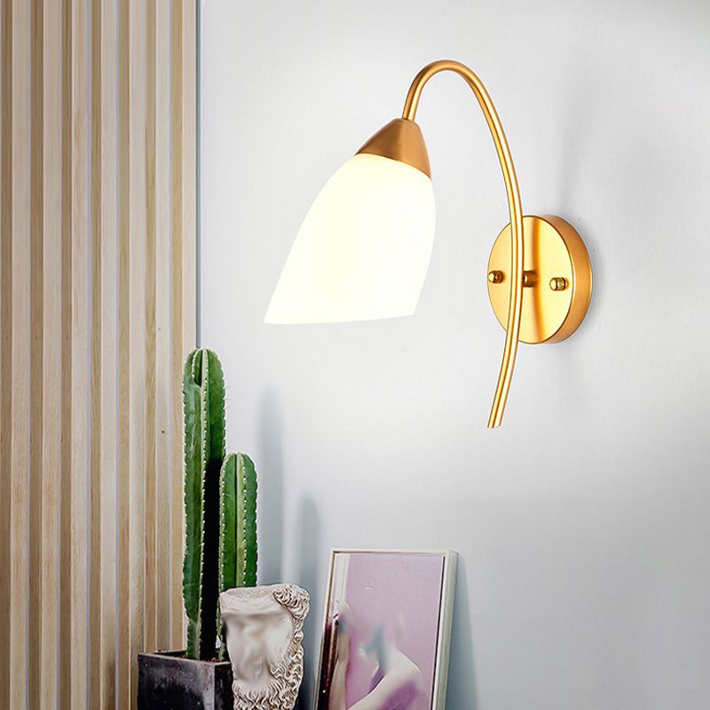 Modernist 1 Light Wall Sconce Gold Metal Sconce Lighting for Bedroom