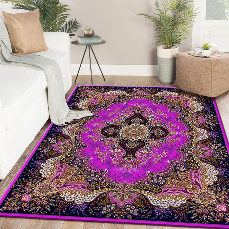 Blue Vintage Rapage Polyester Medallion Carpet Not Area Rison pour le salon