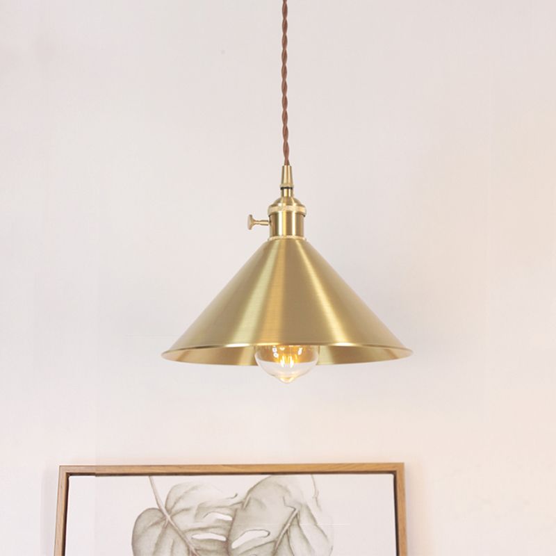 Cone Shape 1 Head Ceiling Pendant Lamp Postmodern Metal Ceiling Light for Dinning Room Bedroom