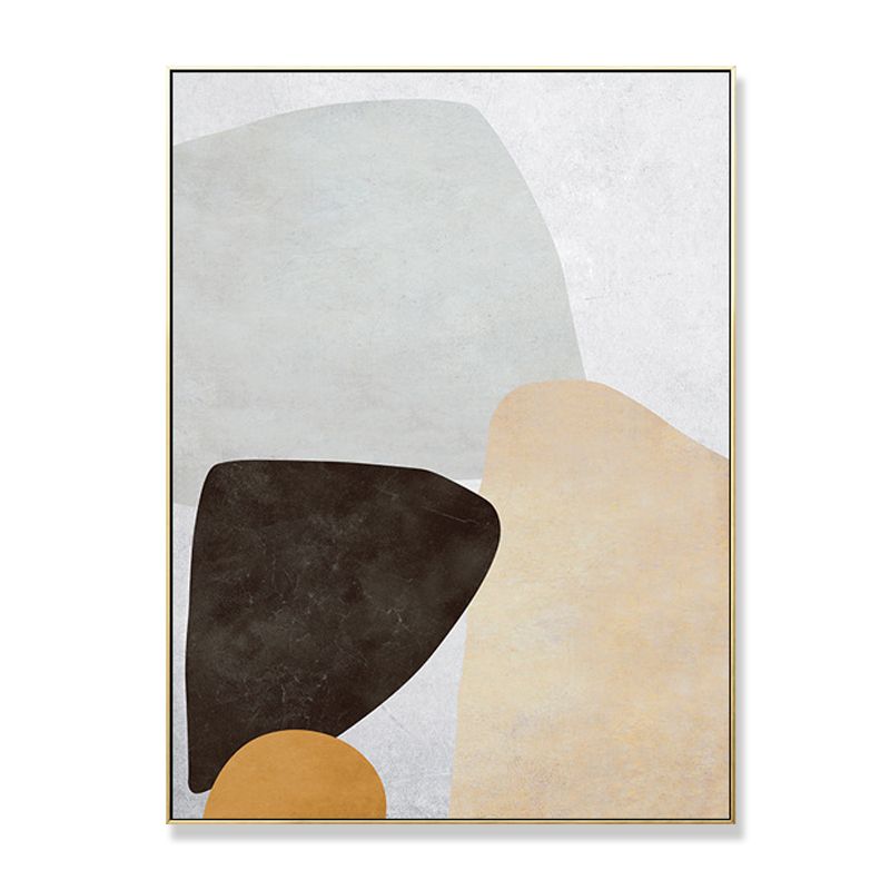 Soft Color Geometrical Art Print Abstract Nordic Textured Canvas for Sitting Room