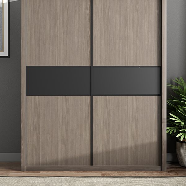 Brown Engineered Wood Wardrobe Closet Contemporary Wardrobe Cabinet