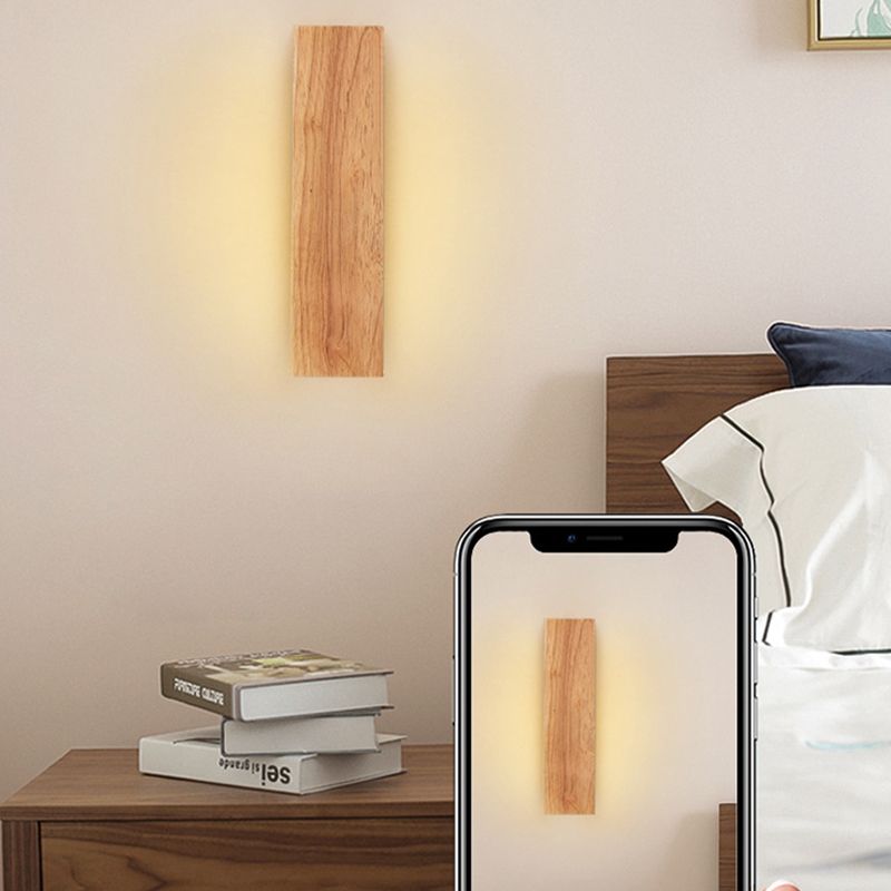 Modernism Beige Finish Single Wall Mounted Sconce Wooden Wall Light