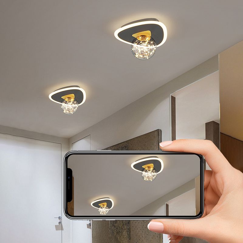 Geometrische halbbündige Leuchte, moderne, schlichte Deckenleuchte für Schlafzimmer