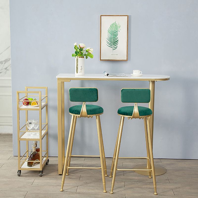 Industrial Style 41.3"H Bar Table Faux Marble White Top Specialty Bistro Table