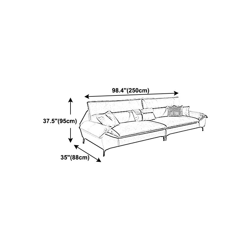 Sewn Pillow Back Faux Leather Pillow Top Arm Sofa with Waterproof and Stain Resistant