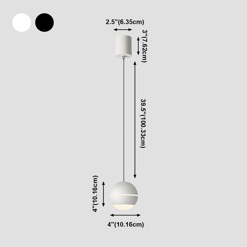 Acryl Globe -LED -Pendellicht im modernen prägnanten Stil Aluminium Innenhängelampe