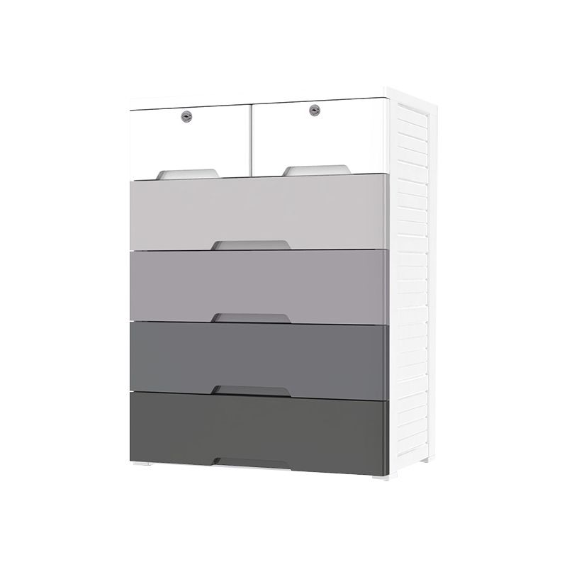 Contemporary Bedroom Wardrobe Plastic Drawers Storage Armoire