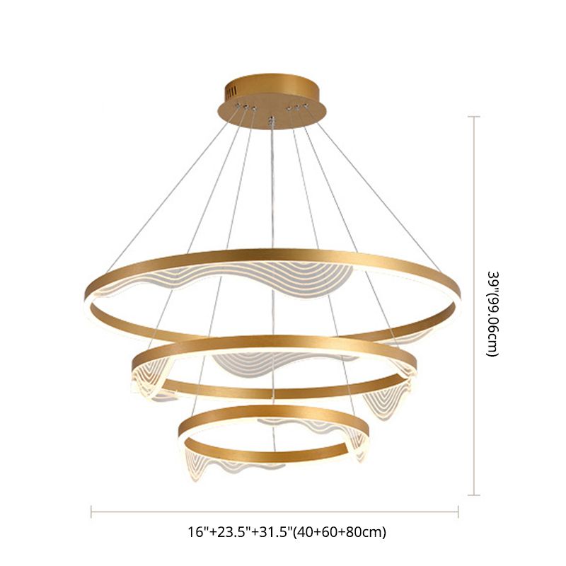 Candelier de niveles acrílicos Elegante LED Minimalista Luz colgante de lámpara para sala de estar