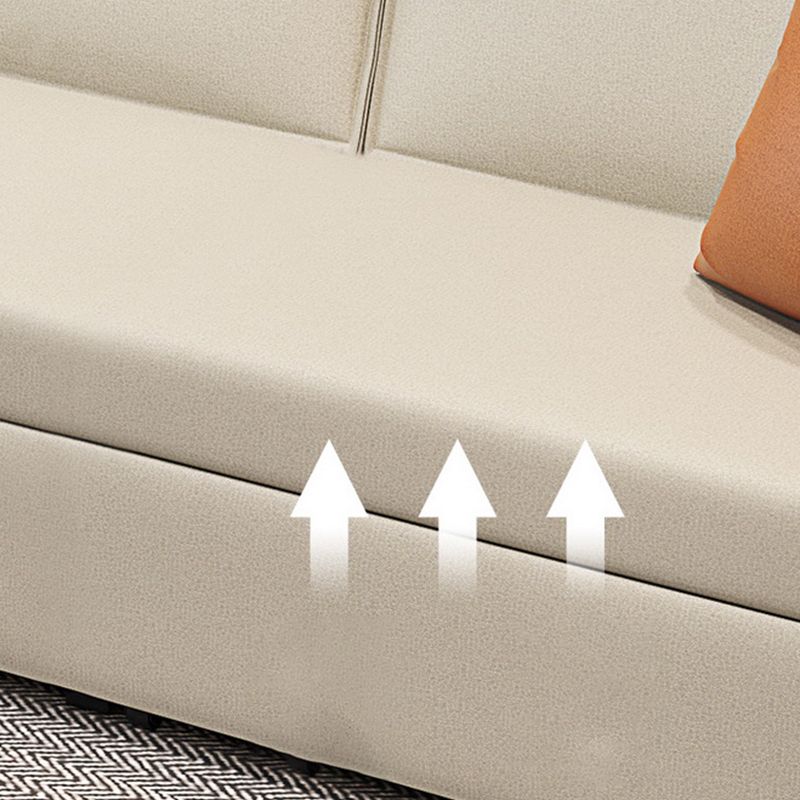 Scandinavian Sofa Bed Faux Leather Sleeper Sofa with Storage