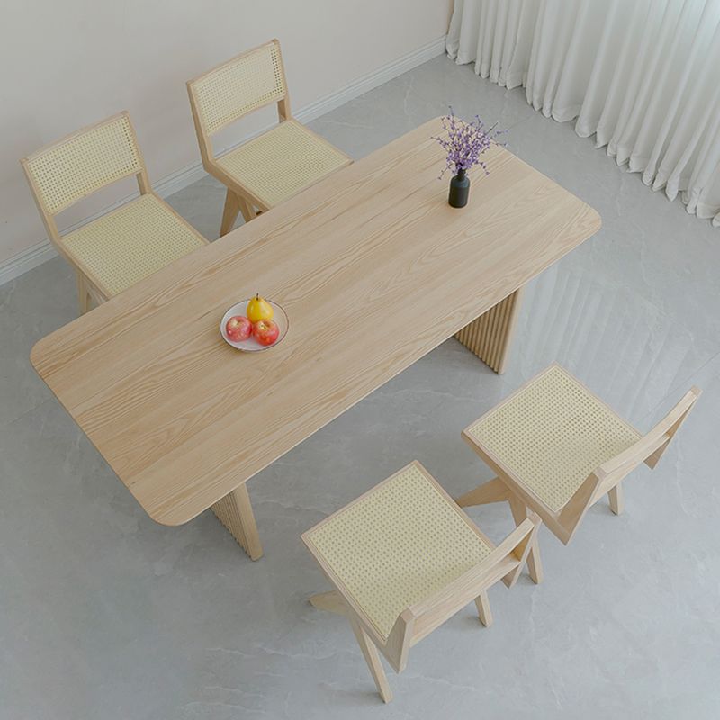 Rectangle Dining Table Set 1/2/5 Pcs Solid Wood Dining Table and Chairs