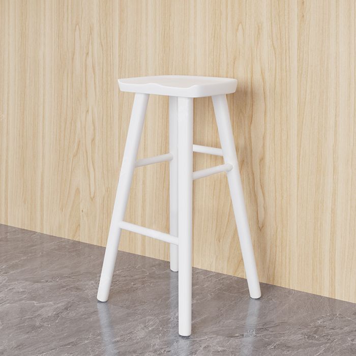 Modern Saddle Seat Counter Stool Solid Wood Armless Bar Stool