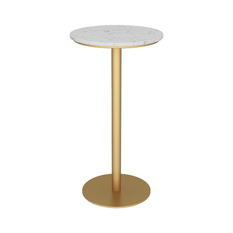 Glam Style Marble Top Counter Table Gold Base Bar Table for Living Room 42-inch Height