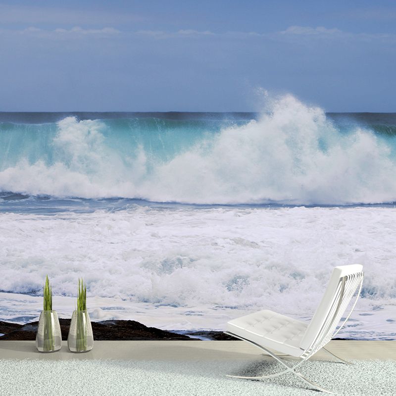 Tropical Beach Photo Mural Wallpaper for Dining Room, Moisture Resistant