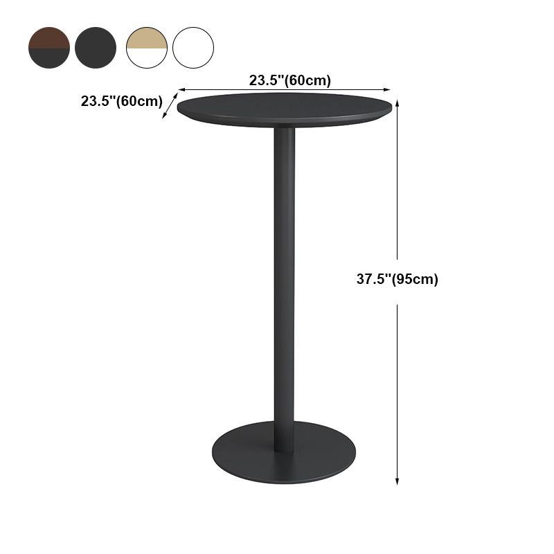 Contemporary Round Bar Dining Table Indoor Wood Bar Table with Iron Base