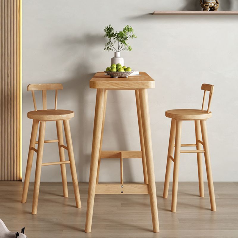 Modern Solid Wood Bar Table Rectangle Dining Table for Kitchen