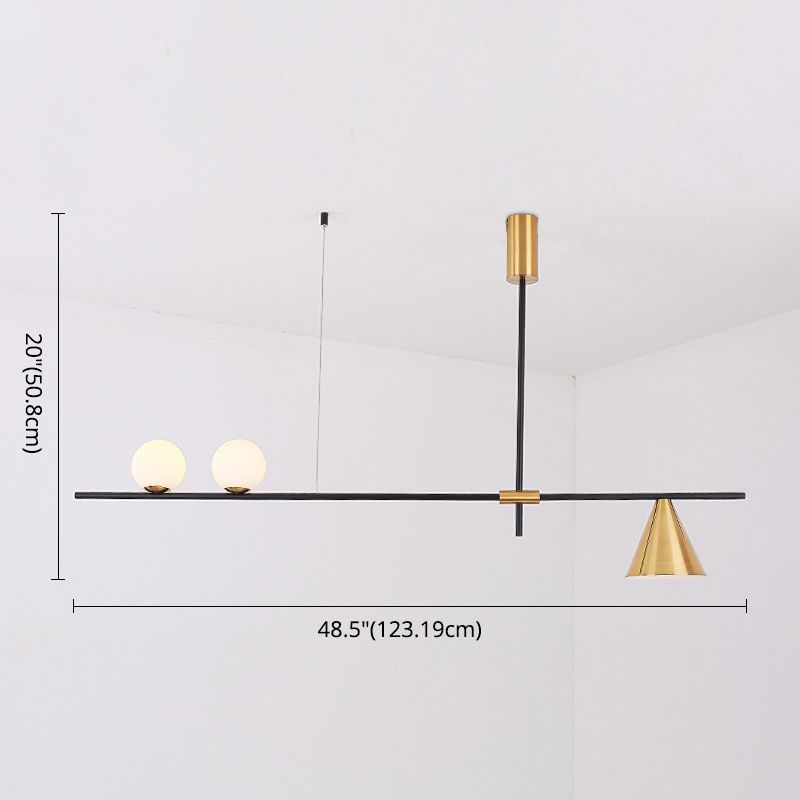 Moderno lampadario il lampadario lineare minimalista lampadario sferico a soffitto in vetro bianco