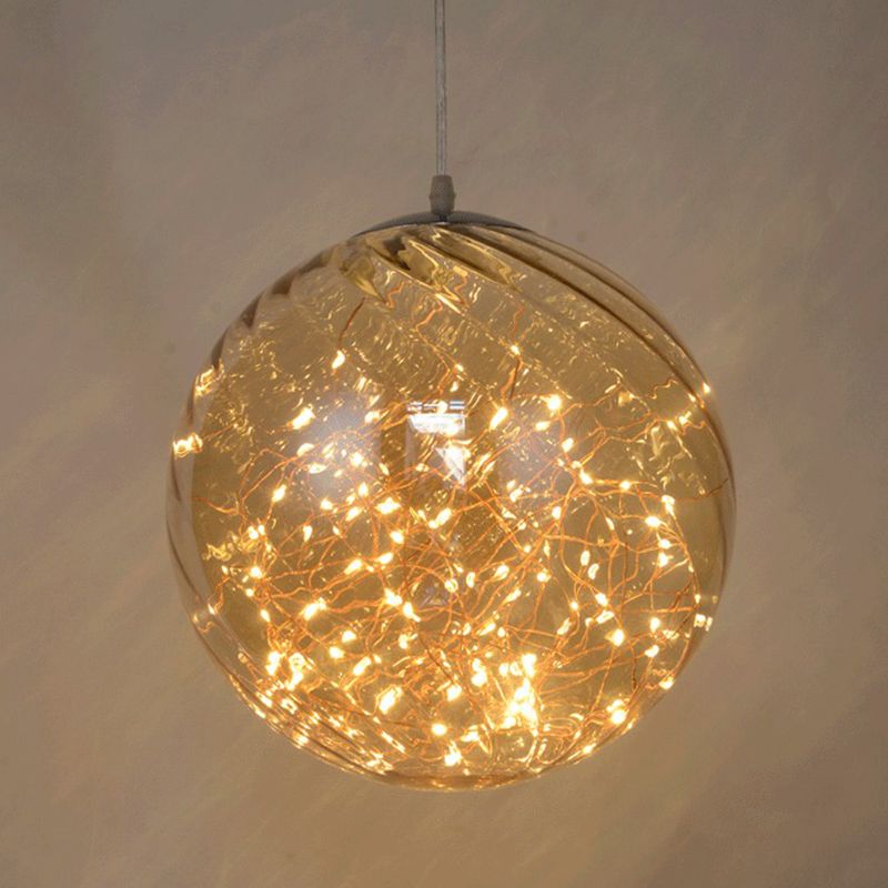 1-Light Blown Glass Suspension Pendant Light Contemporary Style Down Mini Pendant for Dining Room