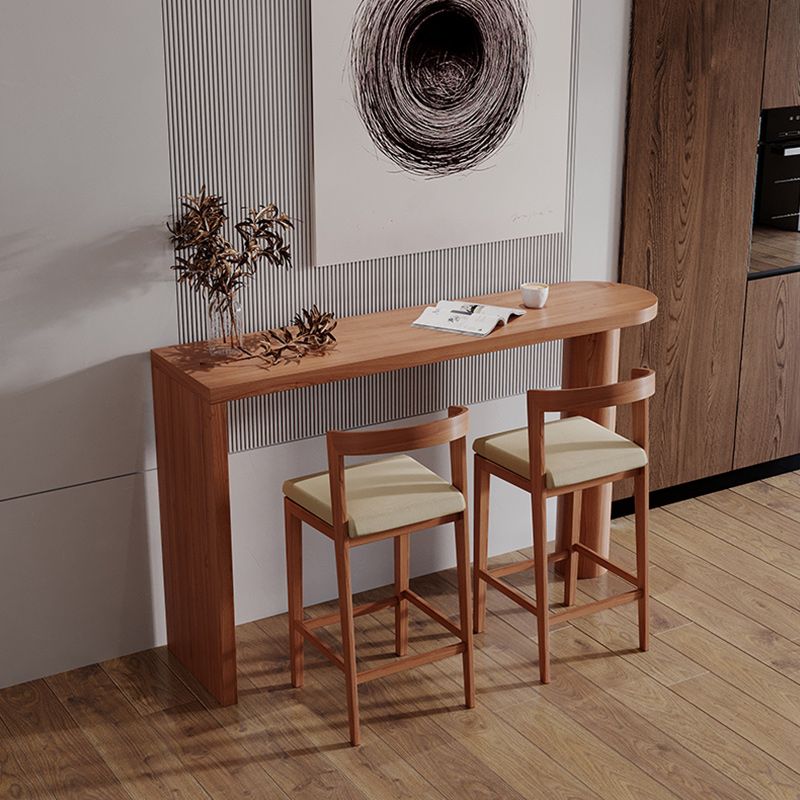 Modern 1/3/5 Pieces Bar Table Set Rubber Wood Counter Table for Living Room