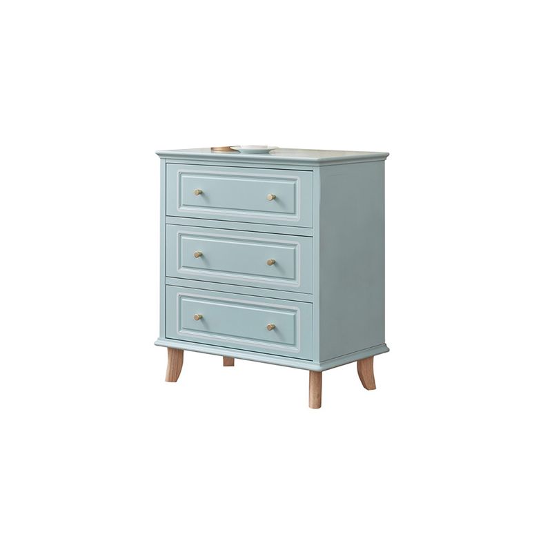 Contemporary Blue/ White Wooden Rectangle Accent Chest with Drawers