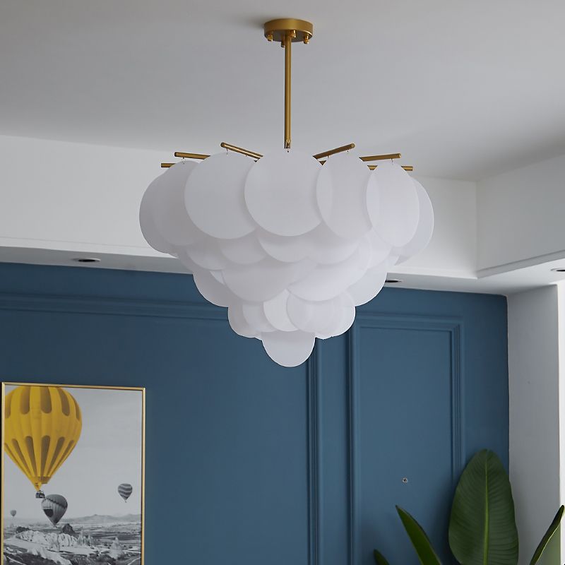 Accesorio de iluminación de araña simple luz colgante moderna con sombra acrílica para dormitorio