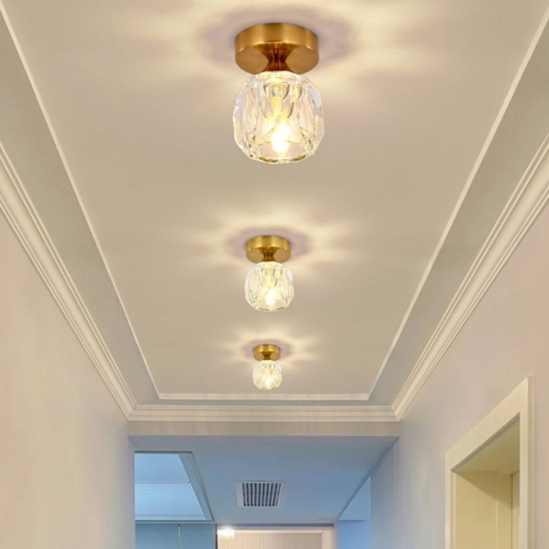 Modern Ceiling Lamp Creative Flush Mount Light Fixture with Glass Shade for Aisle Room