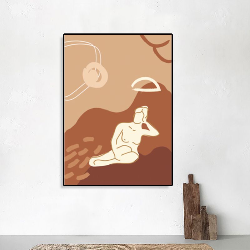 Nude Women Painting for Bathroom Charcoal Drawings Canvas Wall Print, Multiple Sizes