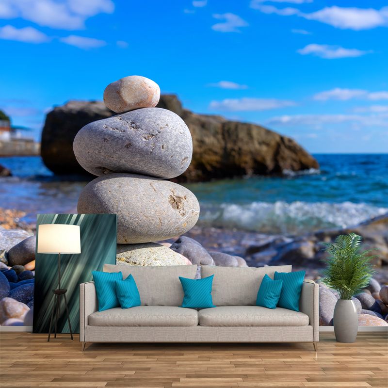 Sea Coastal View Removable Wall Mural for Sleeping Room, Stain Resistant