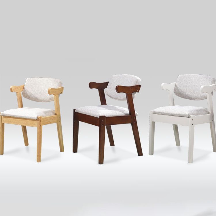 Contemporary Style Arm Chair Wood Open Back Dining Chairs for Indoor