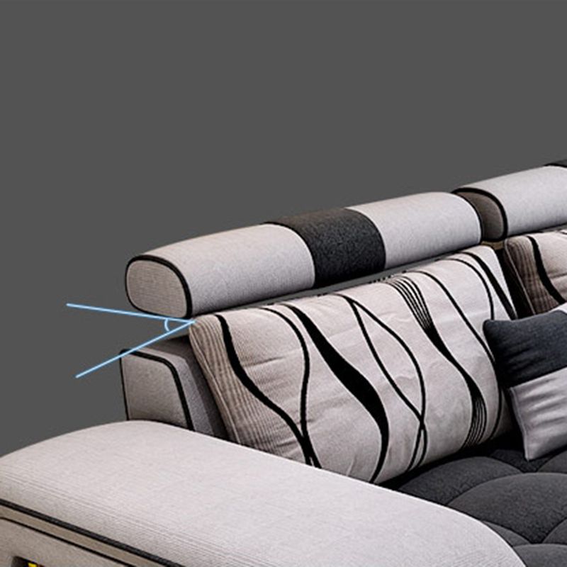 Contemporary Pillow Top Arm Sofa with Storage Adjustable Backrest Pillow Sofa