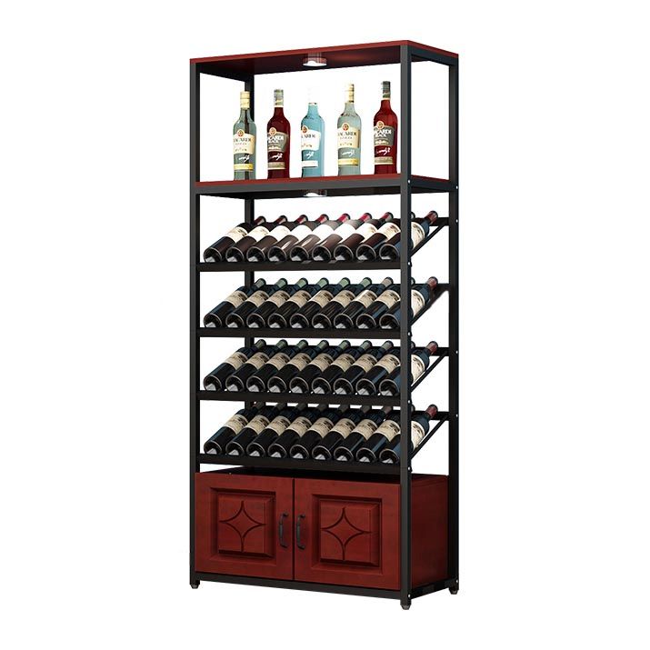 Mid-Century Modern Wine Rack Floor Solid Wood Wine Holder Rack