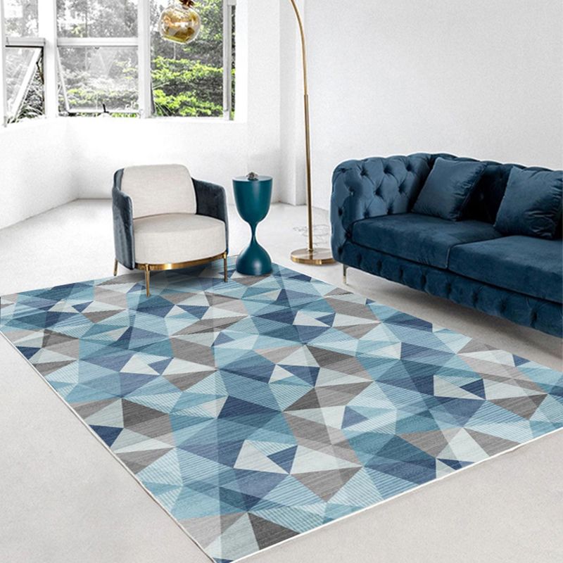 Simplicity Home Decoration Carpet Graphic Print Area Rug Polyester Non-Slip Backing Indoor Carpet