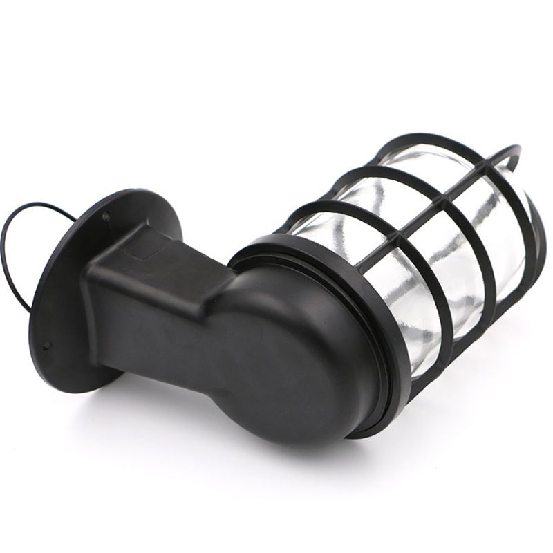 Half-Capsule Caged Glass Wall Lamp Industrial 1 Bulb Bathroom Sconce Lighting Fixture