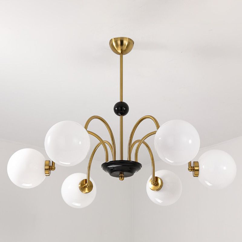 Milk Globe White Globo de estilo moderno Múltiples luces Multi-luz Simplicidad de metal Simplicidad para sala de estar