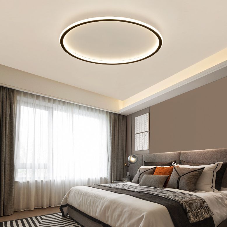 Ronde inbouwlampen Eigentijds aluminium plafondmontagearmatuur voor woonkamer