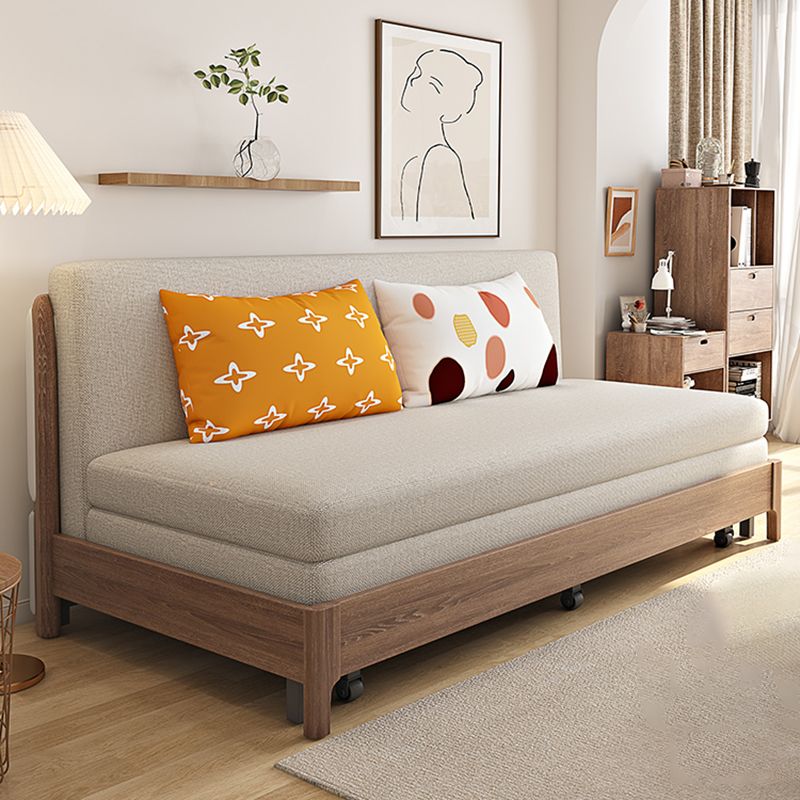 31" Wide Scandinavian Sleeper Sofa Futon Wood Foldable Sleeper Sofa
