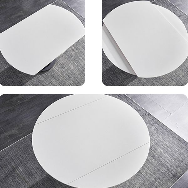 Modern 1/3/4/5/7 Pieces Steel Dining Table Set with White Sintered Stone Top Dinette Set