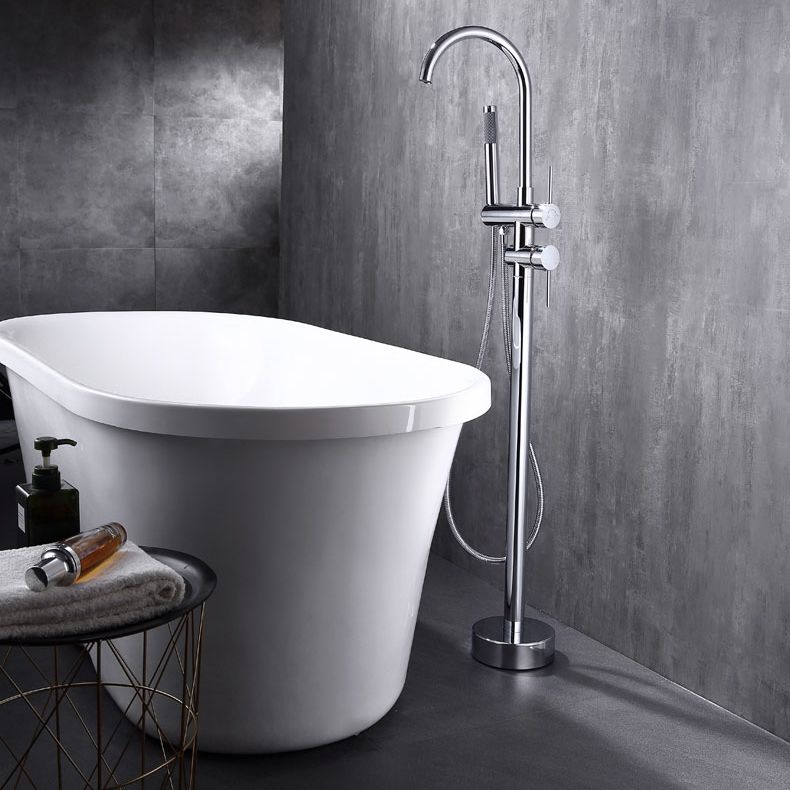 Floor Mounted Copper Freestanding Tub Filler Freestanding Rotatable Tub Filler Trim