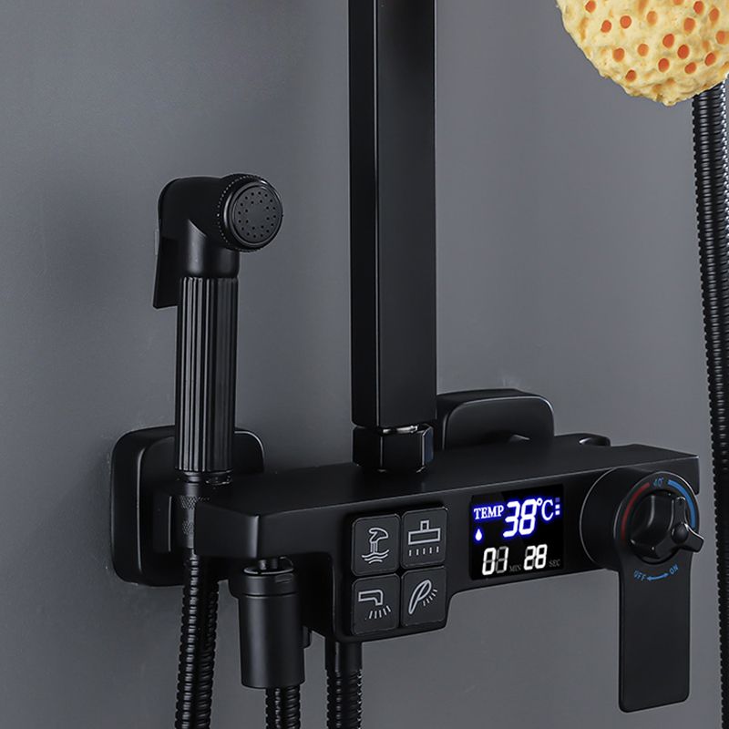 Modern Pressure Balanced Diverter Valve Shower Faucet Square Shower System on Wall