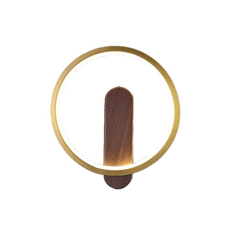 Modern LED Metal Wall Sconce Circular Shape Wall Light with Acrylic Shade for Bedroom