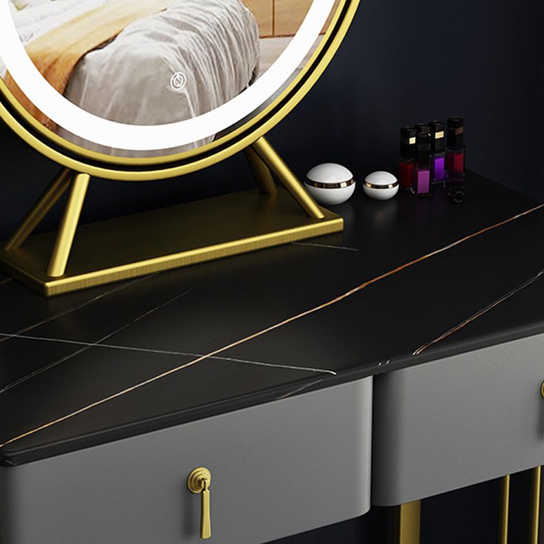 Bedroom Make-up Vanity 33.46" L Glam Dressing Table with 4 Drawers
