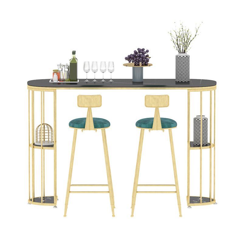 Glam Pub Table Bar Height Oval Bar Table with Double Pedestal for Indoor Use