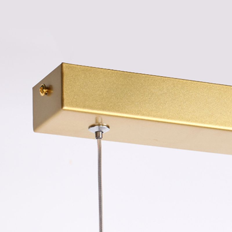 Luz de colgante lineal accesorios de té contemporáneos metal de metal de la isla de 2 luces